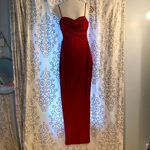 Scarlet red fitted maxi dress (formal)